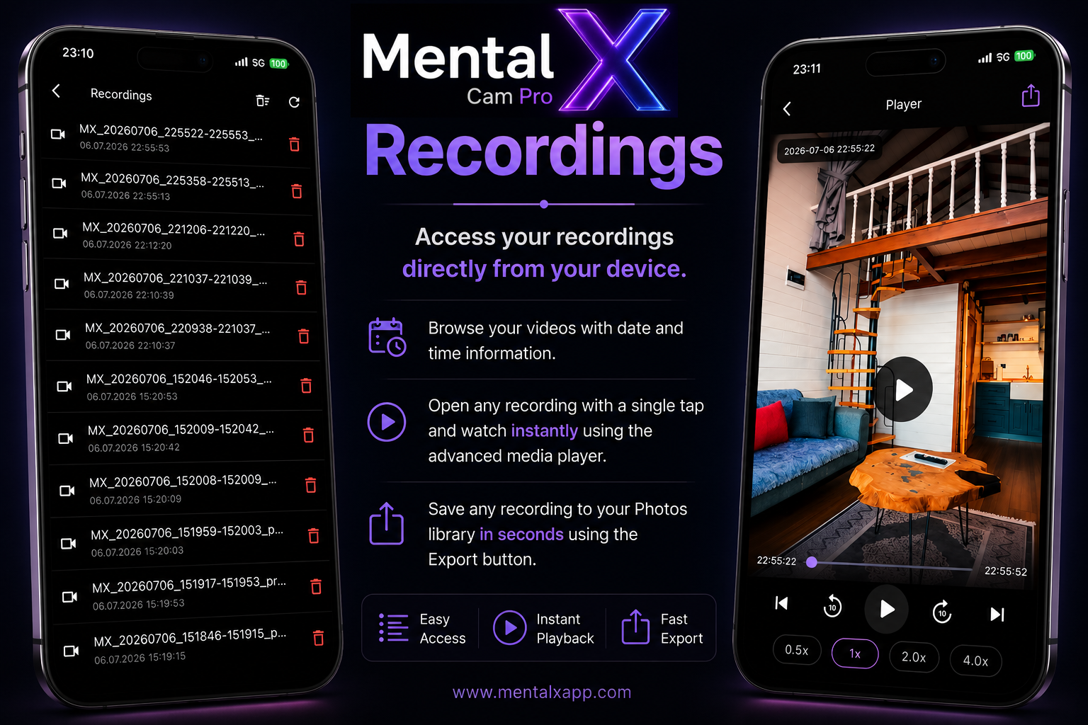 Recordings and media player visual